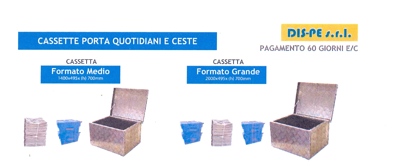 Volantino delle cassette porta quotidiani in alluminio, formato medio e grande, con le misure